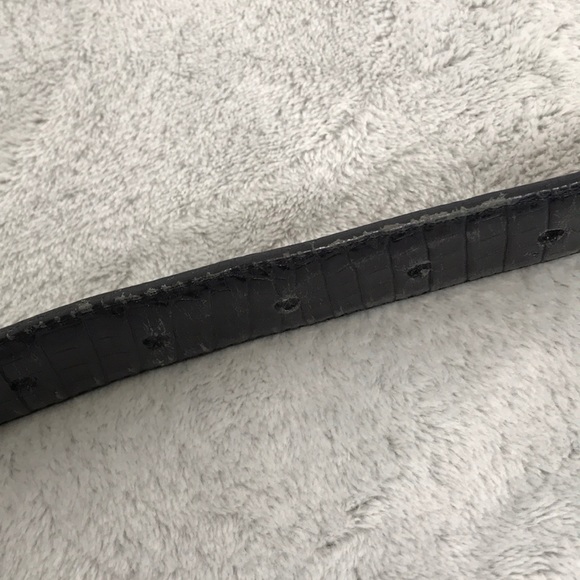 BRIGHTON black leather mock croc belt - Picture 8 of 8